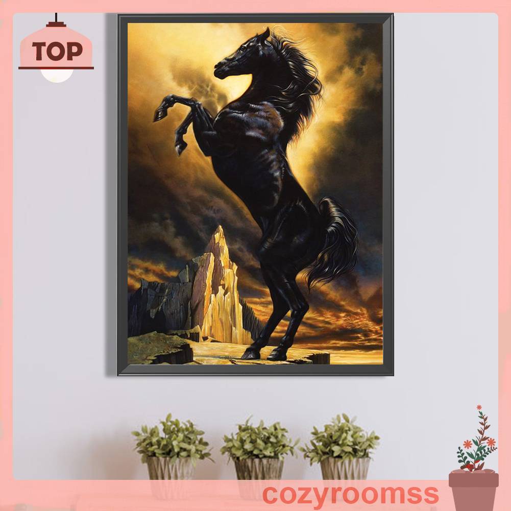 Tranh Đính Đá Kim Cương Toàn Bộ 5D DIY Hình Vẽ Ngựa