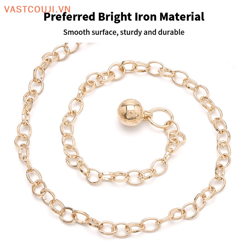 Thắt Lưng Dây Xích Tròn Bằng Kim Loại Màu Vàng Kim Trang Trí Đầm / Đầm Cho Nữ