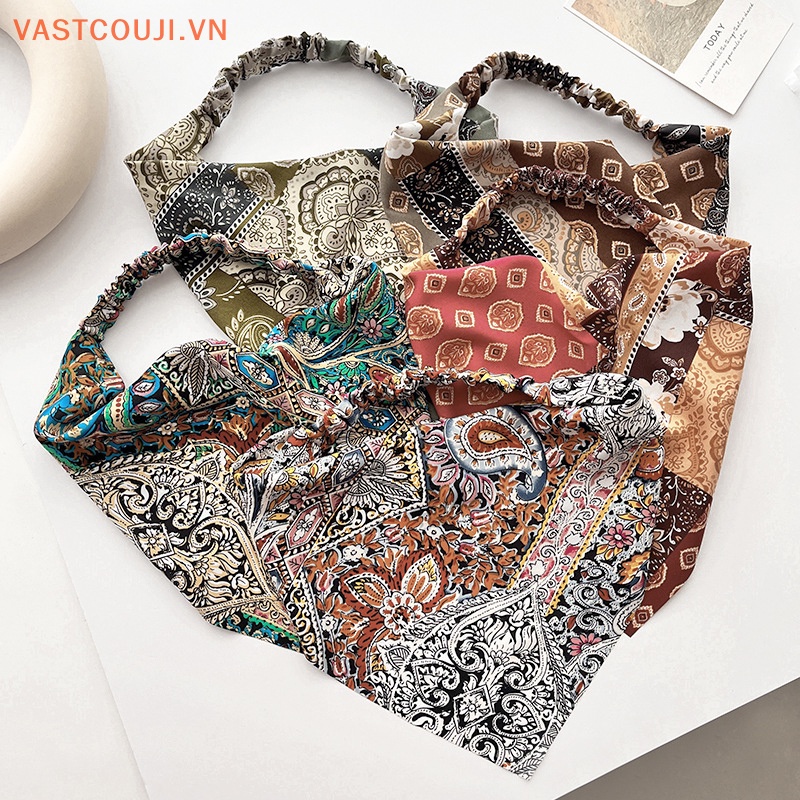 Băng Đô Co Giãn In Họa Tiết Hoa Phong Cách Bohemian Thời Trang Cho Nữ