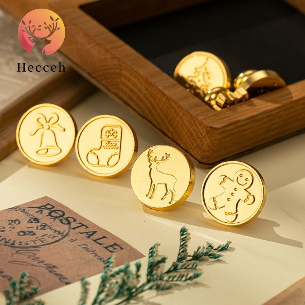 Dụng Cụ Đóng Dấu Sáp Niêm Phong Bì Thư Đầu Tròn Bằng Đồng Màu Vàng