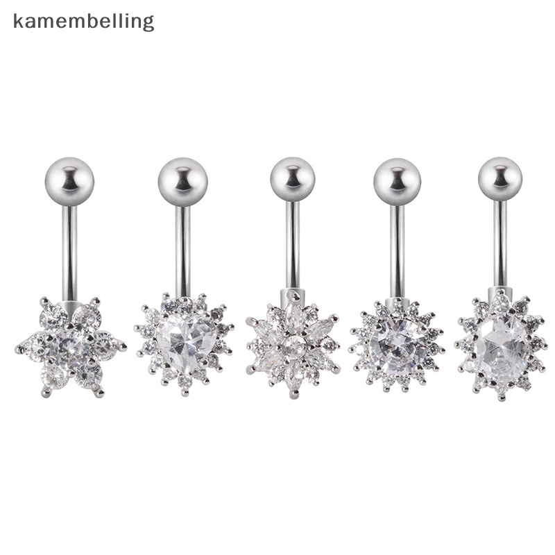 Khuyên RốN HìNh Hoa BướM ĐíNh Đá BằNg ThéP Không Gỉ