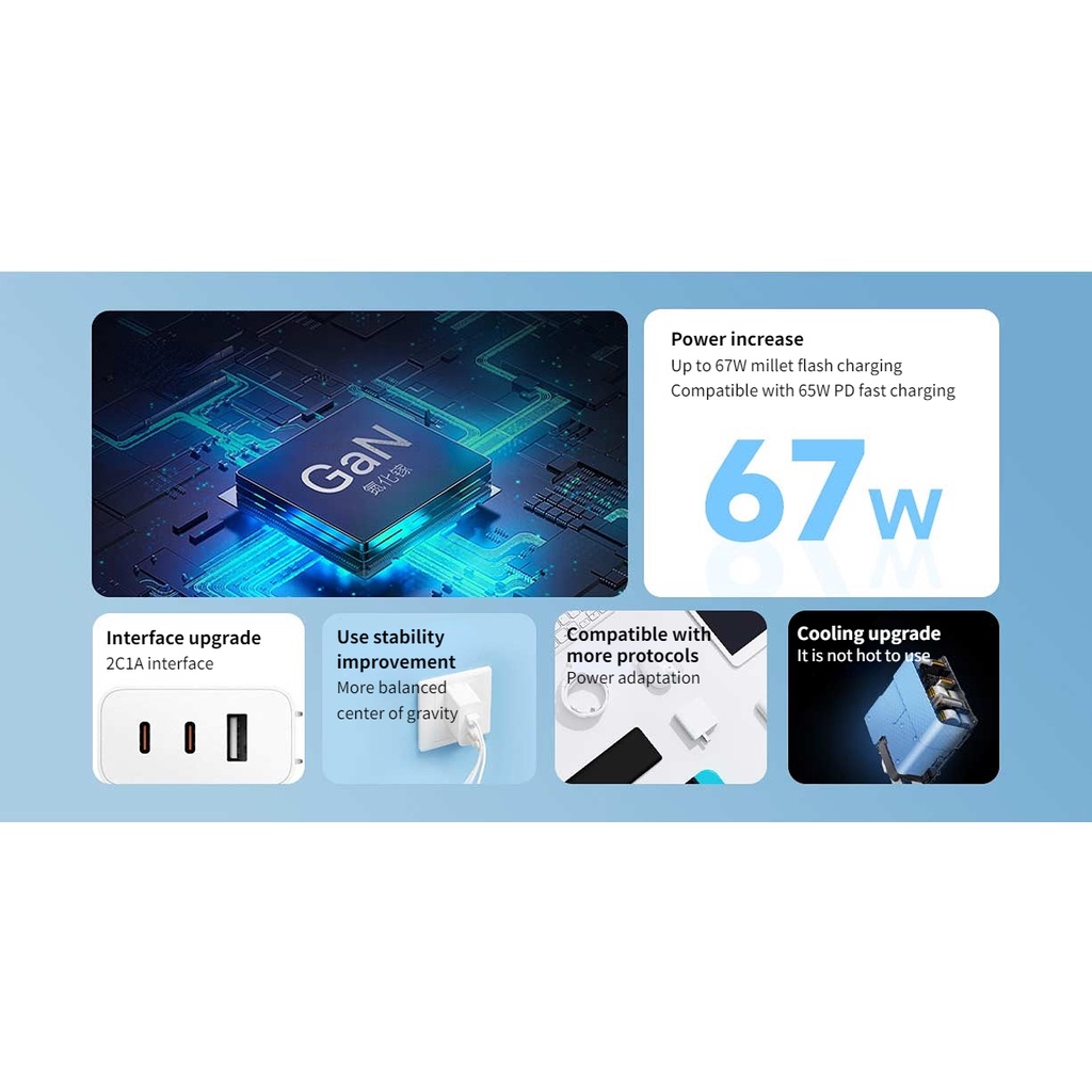 Dây Cáp Sạc Nhanh Và Truyền Dữ Liệu Xiaomi 67W GaN 2C1A PD 1.5m 6A Cho Mi Book Pro 16 Mi 13 Ultra 12 9