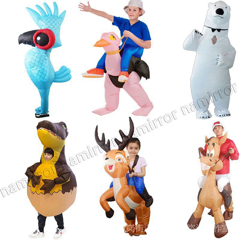 Bộ Đồ Bơm Hơi Hóa Trang Hươu Cao Cổ / Cá Mập / Chim Hồng Hạc Dịp Halloween