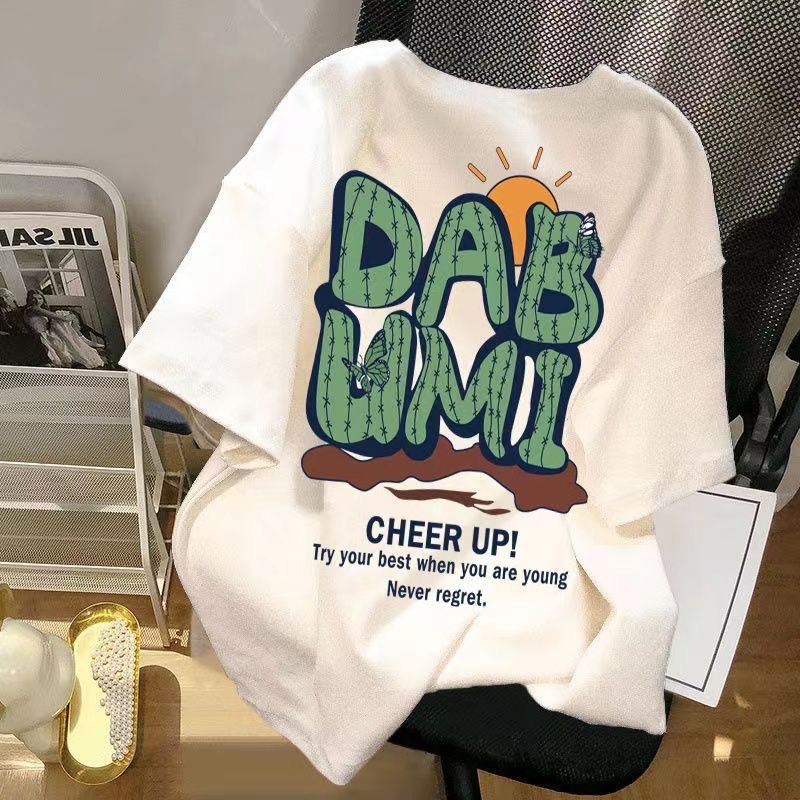 Áo Thun Nữ Tay Ngắn In Hình Hoạt Hình Hàn Quốc Size M-5xl Hiện Có 8 Màu