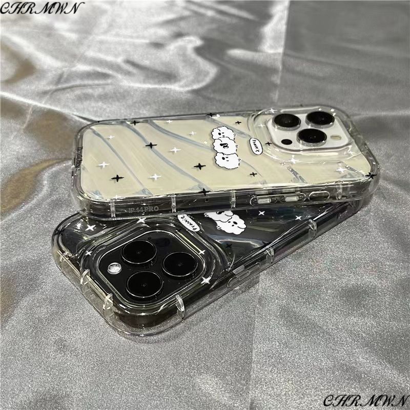 Ốp Điện Thoại Mềm Trong Suốt Hình Ba Chú Chó Cho iPhone14promax 1312 / 11 7 / 8plus xr / sins JRPU