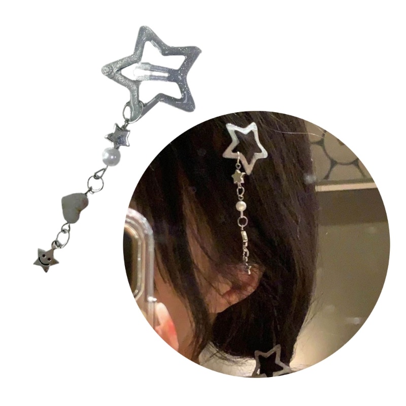 Kẹp Tóc Hình Ngôi Sao Năm Cánh Bằng Kim Loại Dễ Thương Trang Trí Tóc Tiệc Cưới