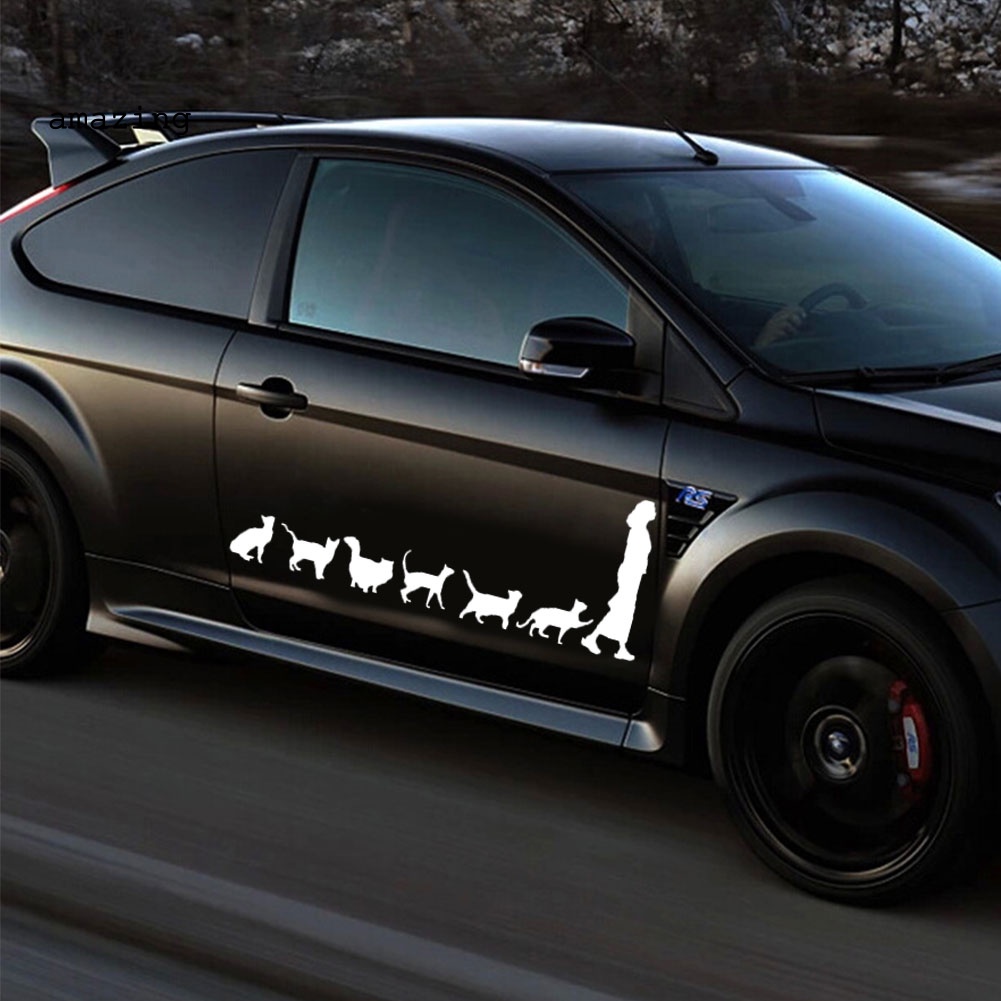 Đề Can Tự Dính Hình Mèo Trang Trí Cửa Sổ Xe Hơi Xe Tải