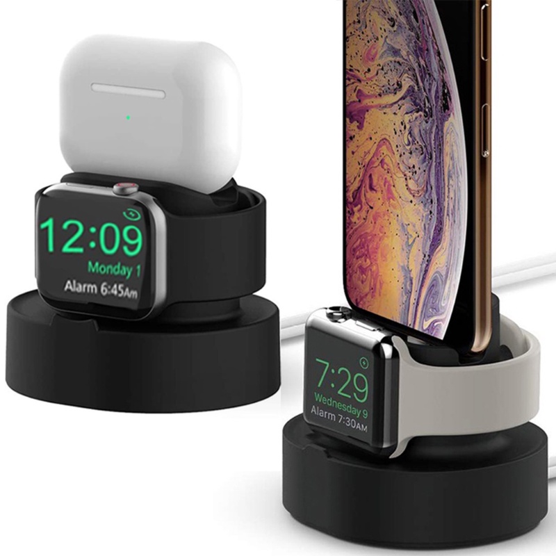 Đế Sạc Bằng Silicon 3 Trong 1 Chuyên Dụng Cho Apple IWatch