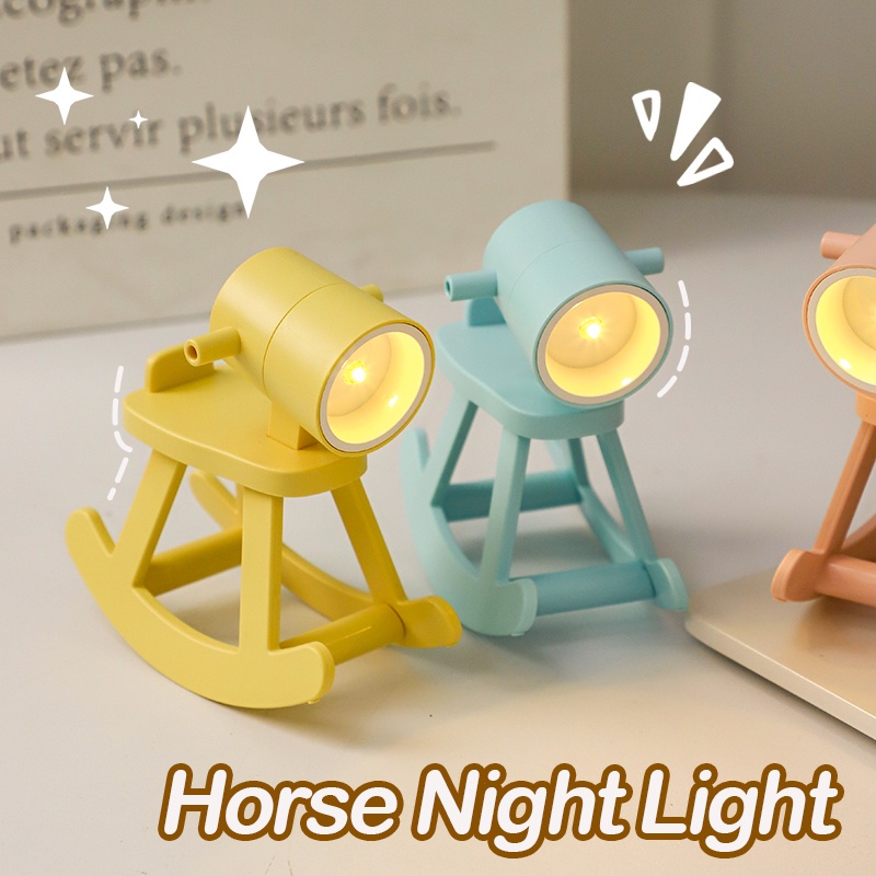Đèn LED Để Bàn Mini Hình Ngựa Bập Bênh Dễ Thương