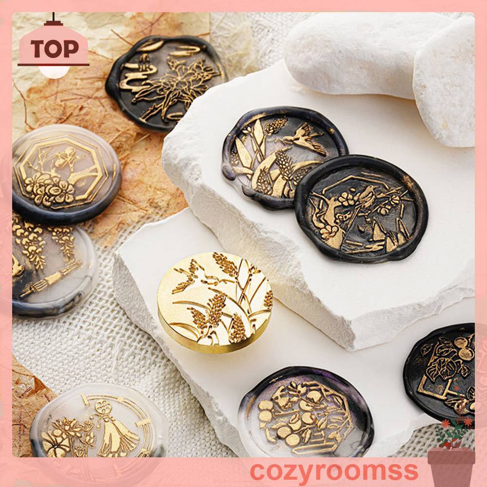 Bộ 24 Con Dấu Bằng Đồng Dùng Trang Trí DIY