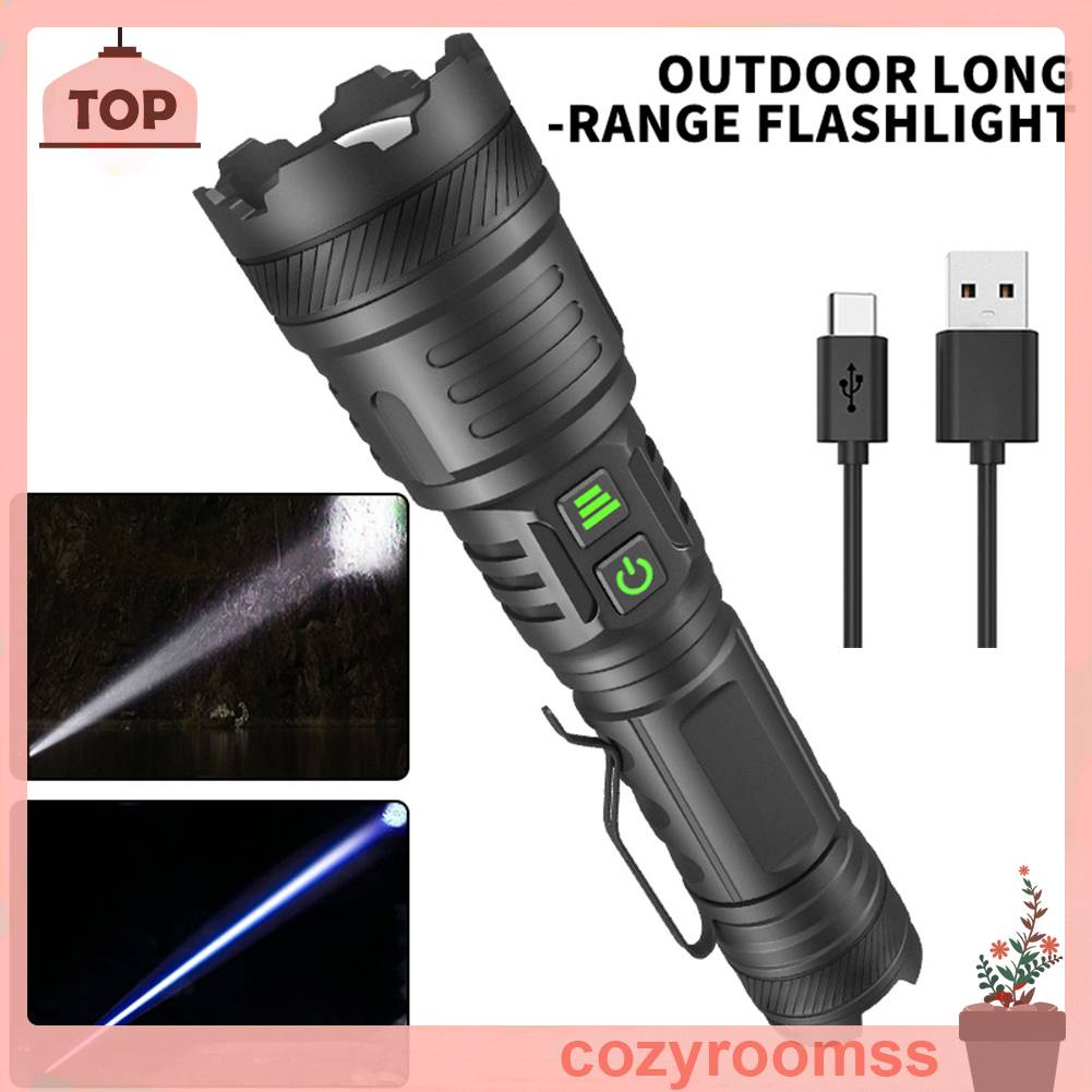 Đèn Pin Chống Nước IPX4 1200LM 30W LED Có Thể Sạc Lại Bằng Cổng USB