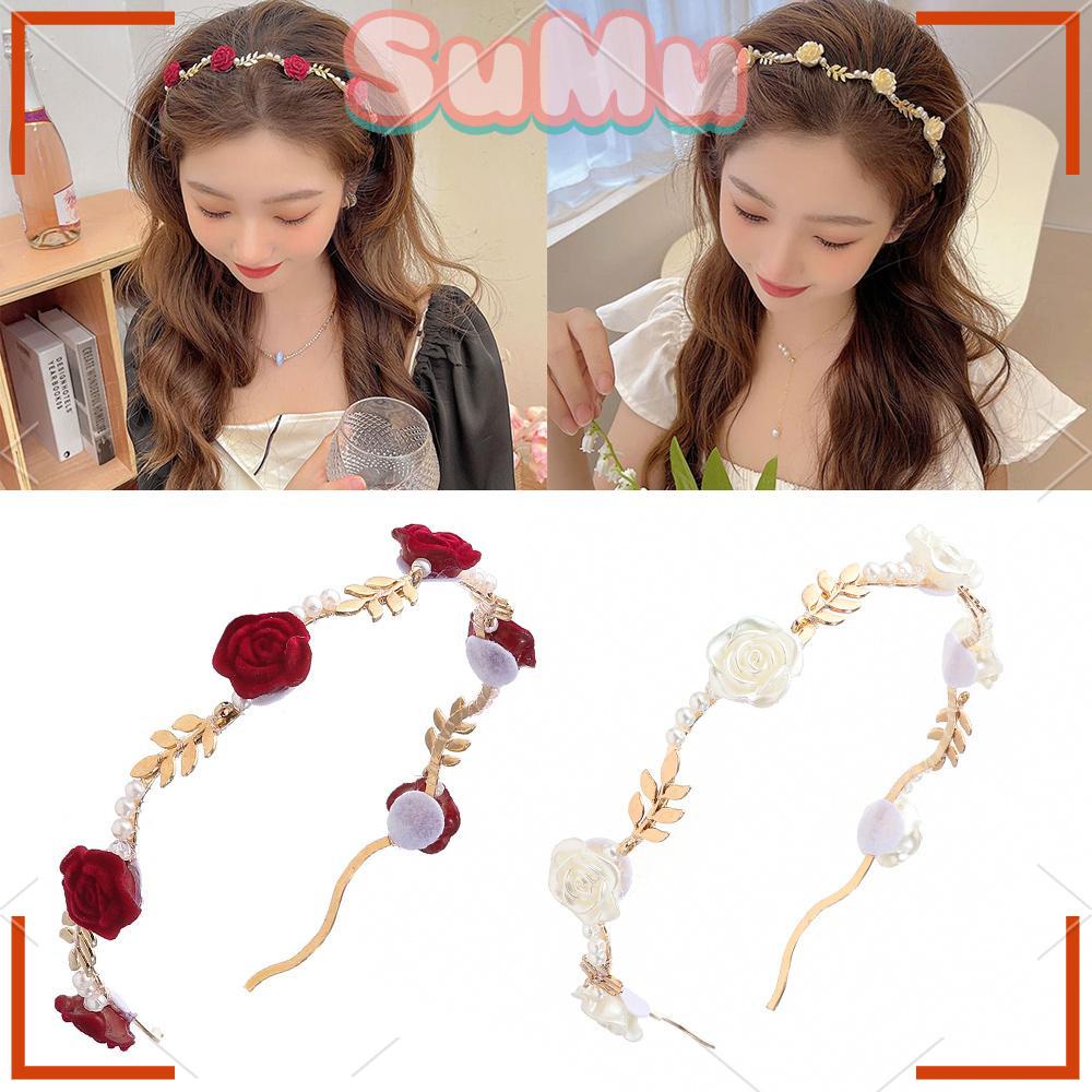 SUMU Băng Đô Cài Tóc Đính Hoa Thời Trang Xuân Hè Cho Bạn Bè