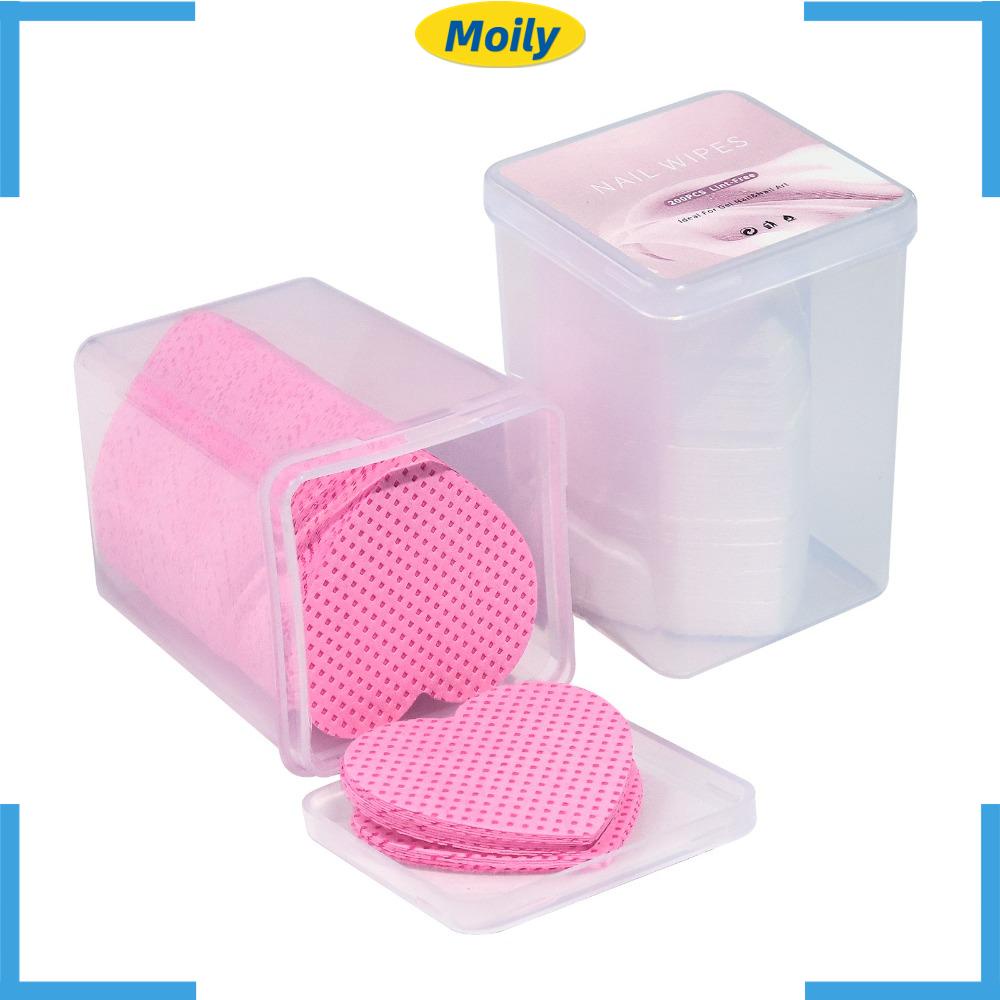 MOILYVN Bộ 200 Miếng Bông Cotton Tẩy Trang Móng Tay Dùng Một Lần Hình Trái Tim