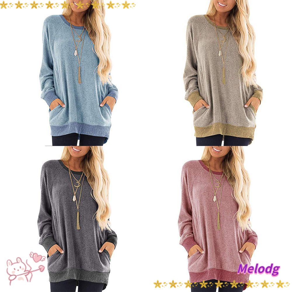 MELODG Áo Hoodie Tay Dài Oversized Thời Trang Đường Phố Dành Cho Nữ