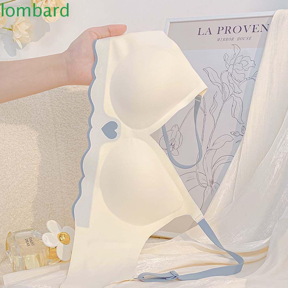 LOMBARD Áo Ngực Mỏng Không Đường May Không Gọng Thép Màu Sắc Trơn Cổ Chữ V Khoét Sâu Thoải Mái