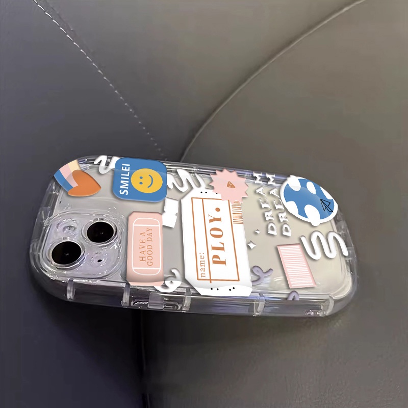 Ốp Điện Thoại TPU Silicone Mềm Trong Suốt Chống Sốc In Hình Mặt Cười Cho IPhone 14 13 12 11 Pro XS Max X XR 8 + 7 Plus