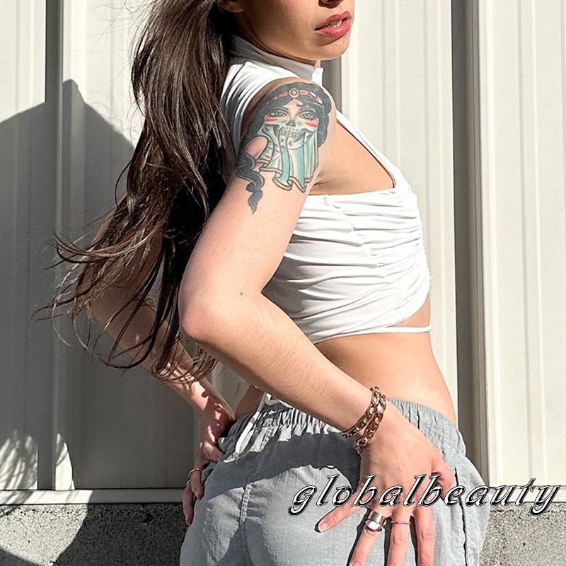 Áo Croptop Sát Nách Màu Trơn Dáng Ôm Thời Trang Mùa Hè Cho Nữ