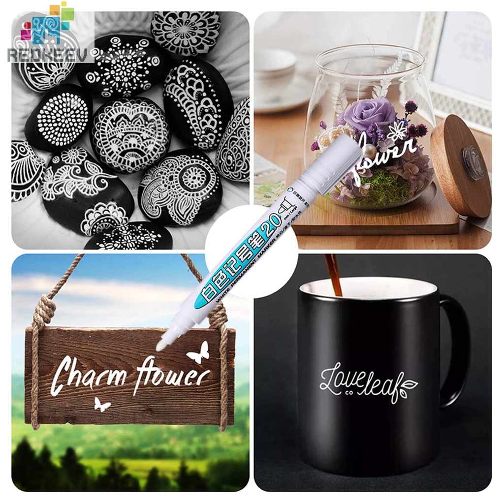 Set 4 Bút Lông Màu Trắng Ngòi 1 / 2mm