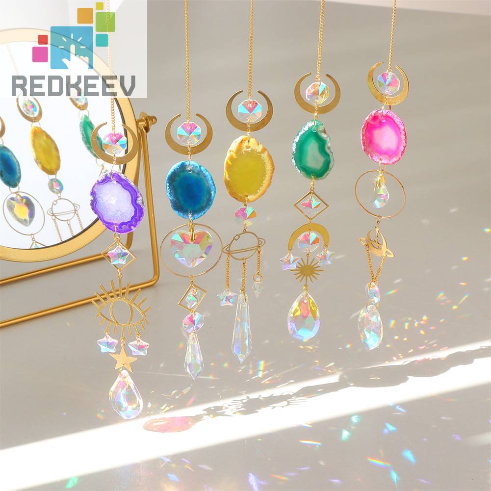 Chuông Gió Kim Loại Hình Mắt Quỷ Đính Pha Lê Trang Trí Nhà Cửa