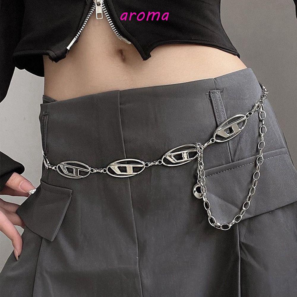 AROMA Dây Xích Đeo Hông Phối Quần Jean In Chữ D Độc Đáo Thời Trang Mùa Hè