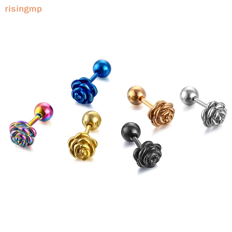 Khuyên Tai Hình Hoa Hồng Bằng Thép Không Gỉ Thời Trang