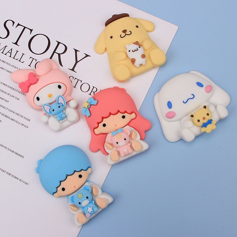 Sanrio Miếng Dán Trang Trí Tủ Lạnh / Điện Thoại Hình Kem 3d Bằng Nhựa resin Dễ Thương Cho Bé diy