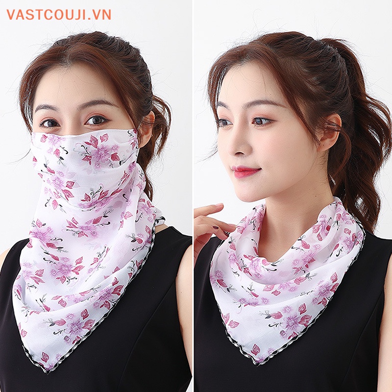 1 Khẩu Trang Chống Nắng Chống Bụi Bằng Lụa Có Móc Tai Dùng Khi Chạy Xe Đạp Ngoài Trời Vào Mùa Hè Cho Nữ