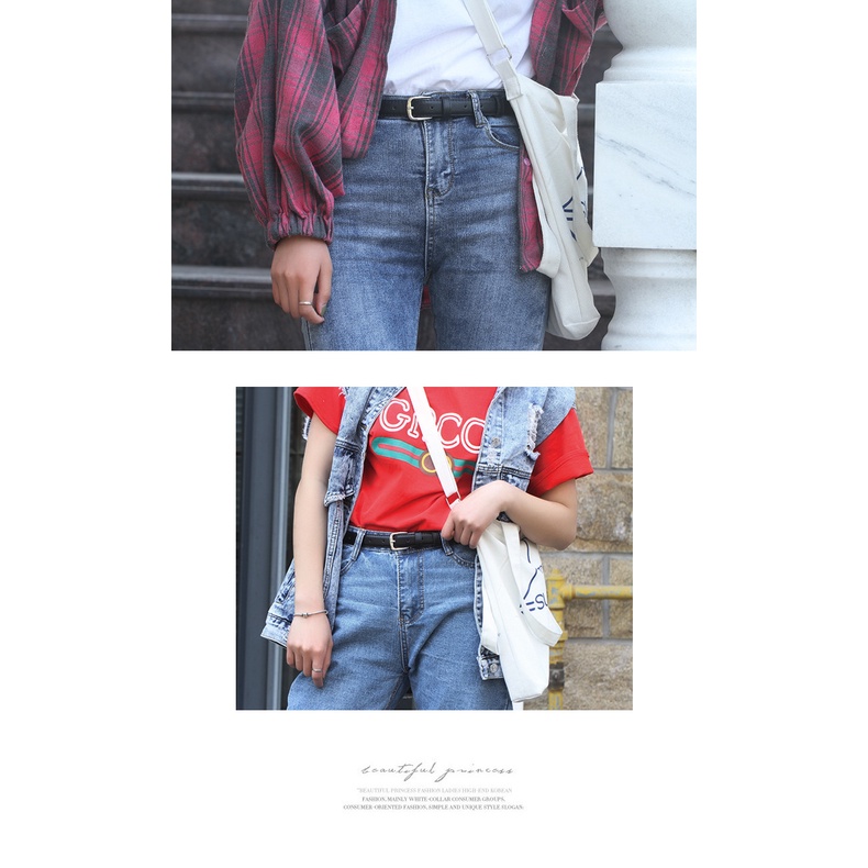 Thắt Lưng Đính Nút Kim Loại Đơn Giản Phong Cách Vintage Cho Nữ