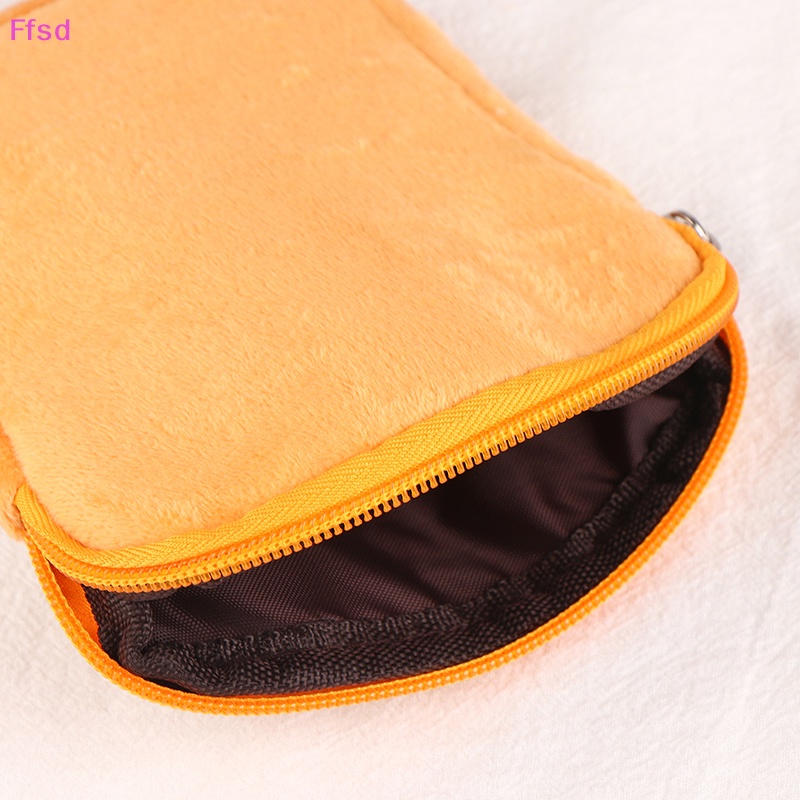 {Ffsd} Ví Đựng Tiền Xu / Tai Nghe / Chìa Khóa Bằng Lông Nhung Hình Bánh Mì Hoạt Hình Có Khóa Kéo Làm Quà