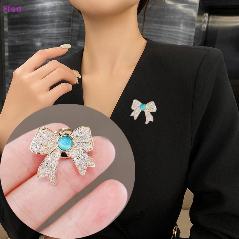 {Ffsd} Ghim Cài Áo Hình Nơ Đính Đá Opal Thời Trang Cho Nữ