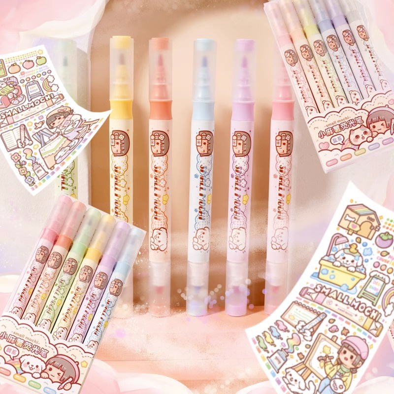 (Bắt buộc phải khai giảng) Small Mochi Nhiều màu sắc có thể lựa chọn nét đánh dấu, nét bút có nhan sắc cao, đáng yêu, bút dạ quang.