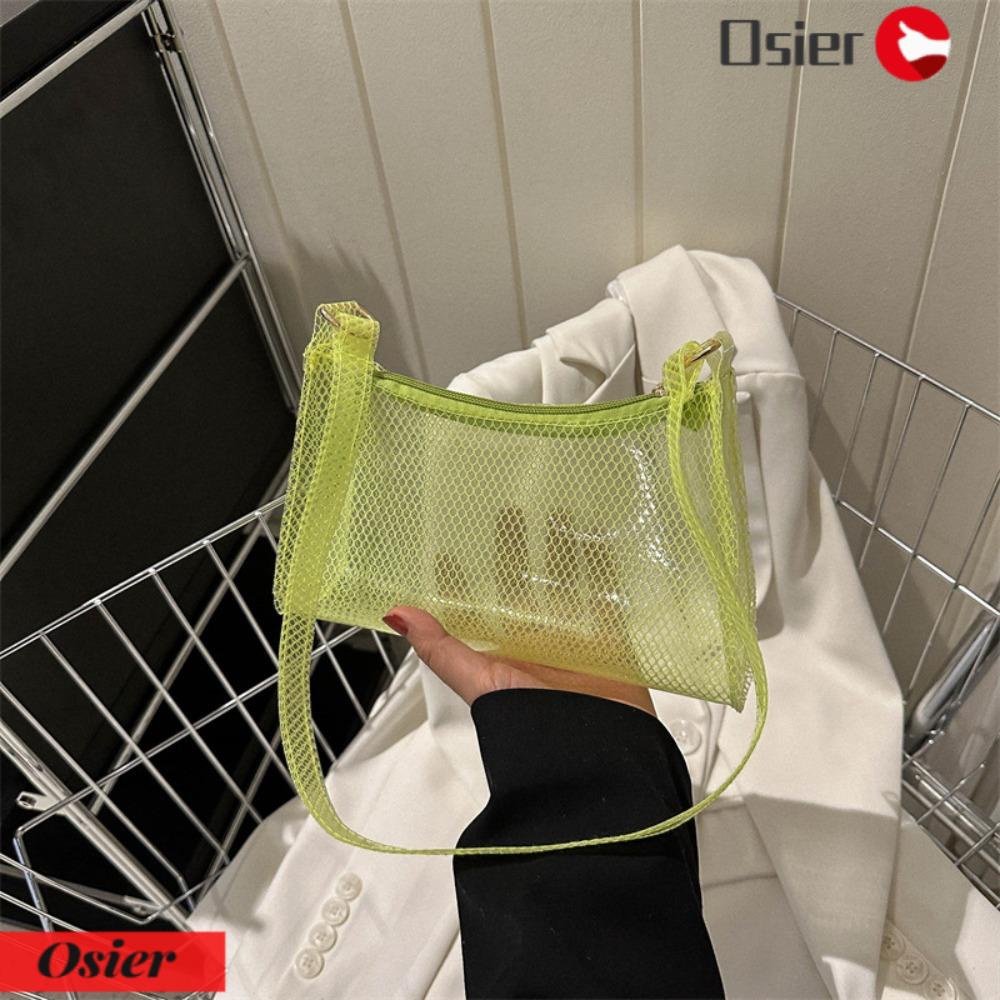 OSIER1 Túi đeo dưới cánh tay Bằng PVC Trong Suốt Màu Trơn Thời Trang Cho Nữ