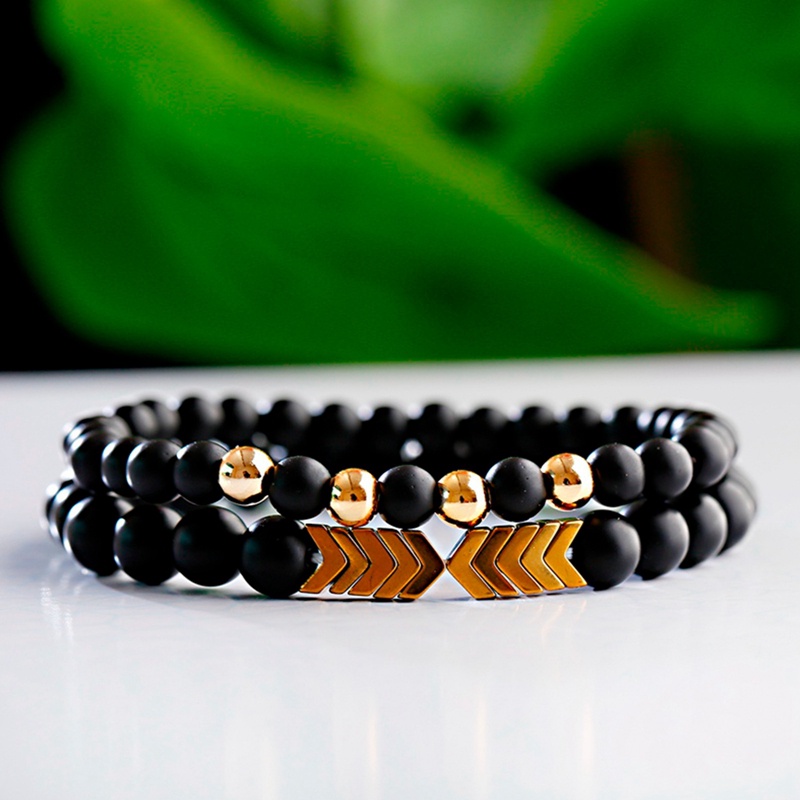 Ygt Vòng Tay Đá Hematite Phong Cách Châu Âu Cá Tính Cho Nam