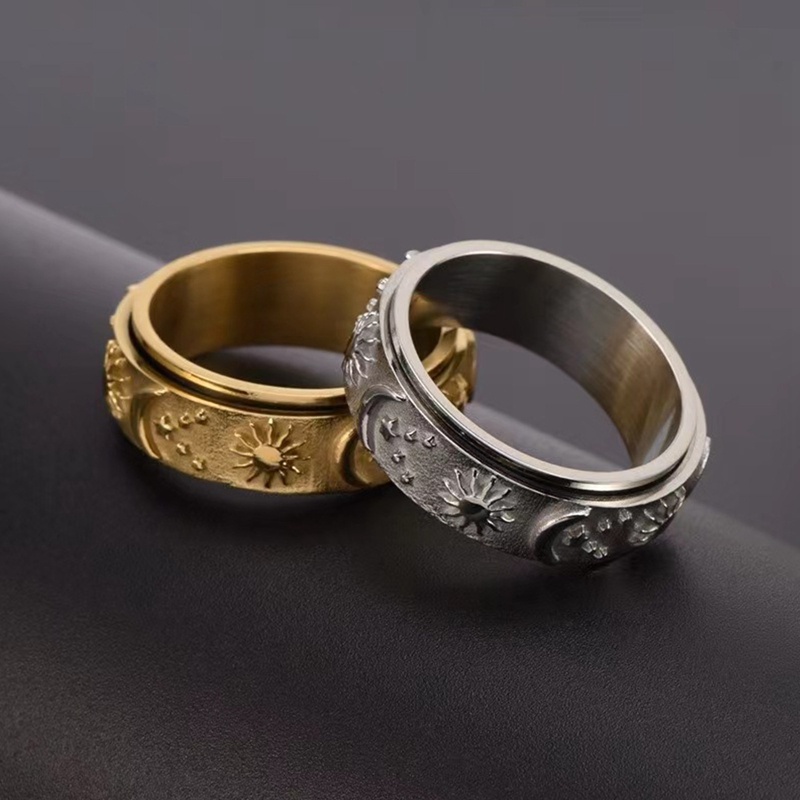 Ygt Nhẫn Xoay Bằng Thép Không Gỉ Hình Trăng Sao Celtic Giảm Căng Thẳng Cho Nam Và Nữ