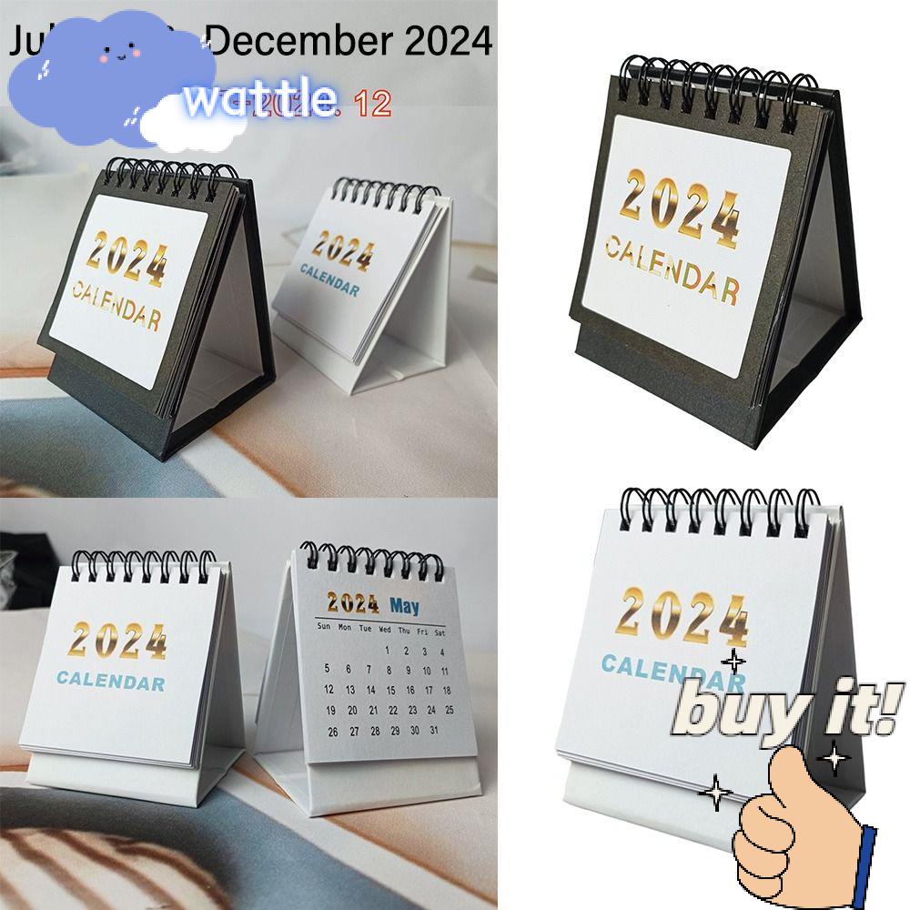 WATTLE Lịch Để Bàn 18 Tháng 2024 2025 Thiết Kế Nhỏ Gọn Tiện Dụng