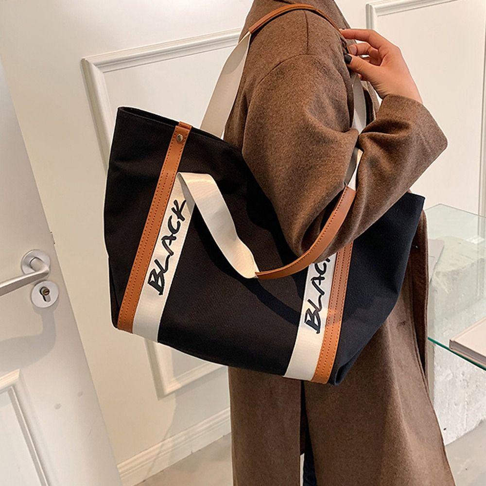 MIQUEL Túi Xách Canvas Cỡ Lớn In Chữ Thời Trang Cho Nữ