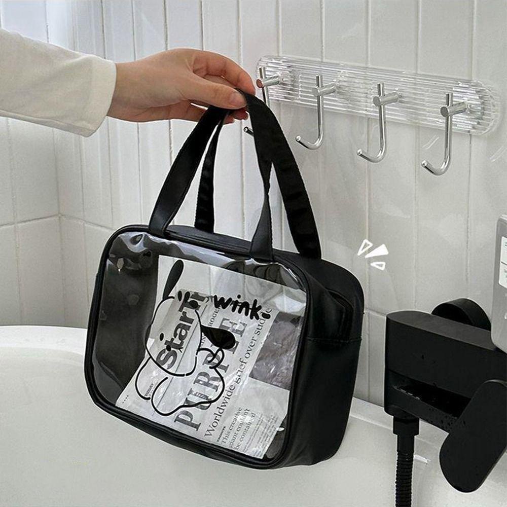 MIQUEL Túi Đựng Mỹ Phẩm Bằng Pvc Trong Suốt Hình Chú Chó Hoạt Hình