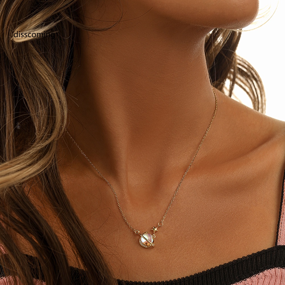 Áo Khoác SL SL Kiểu Dáng Trẻ Trung Năng Động| Vòng cổ Mặt Hình Hành Tinh Đính Đá Mặt Trăng Thời Trang