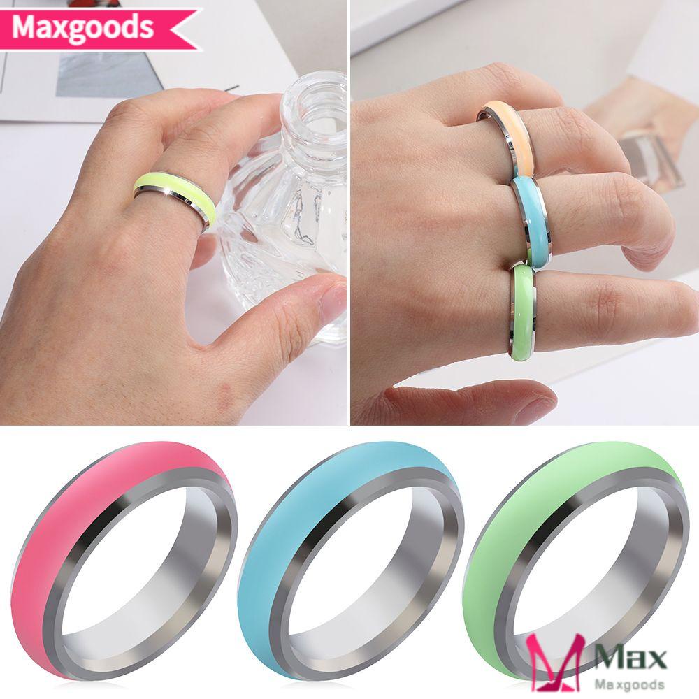 MAXG Nhẫn Phát Sáng Trong Bóng Tối Phong Cách Hàn Quốc Cho Nam Và Nữ