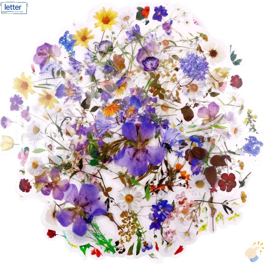 LET Miếng Dán PET Tự Nhiên Họa Tiết Hoa Nhiều Màu Sắc Trang Trí Bình Nước