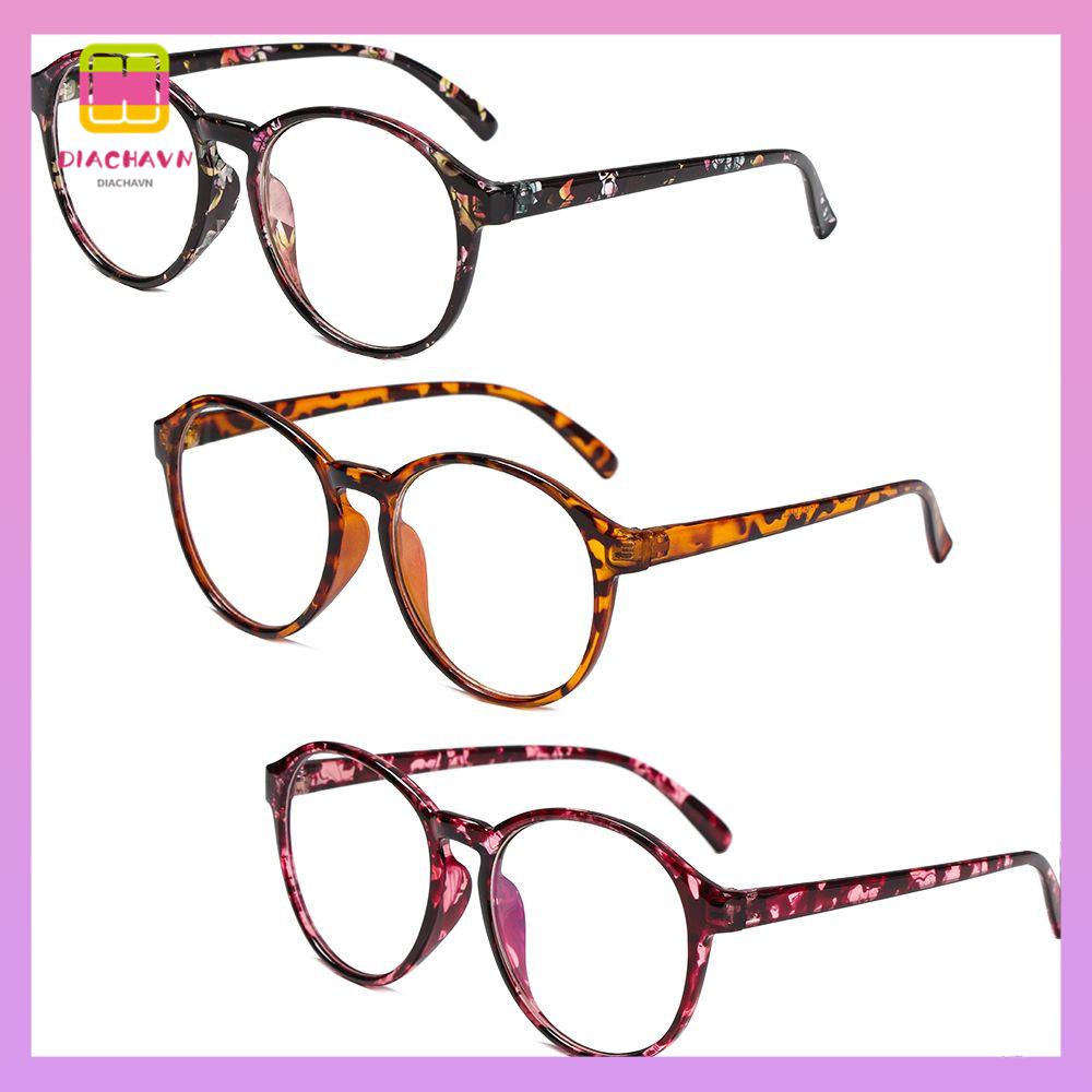 DIACHAVN Mắt Kính Gọng Tròn Trong Suốt Siêu Nhẹ Phong Cách Retro Thời Trang