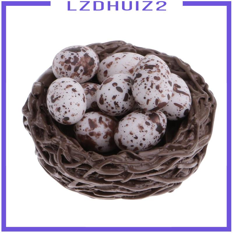 Mô Hình Trứng Tổ Chim Trang Trí Tiểu Cảnh Tỉ Lệ 1: 12