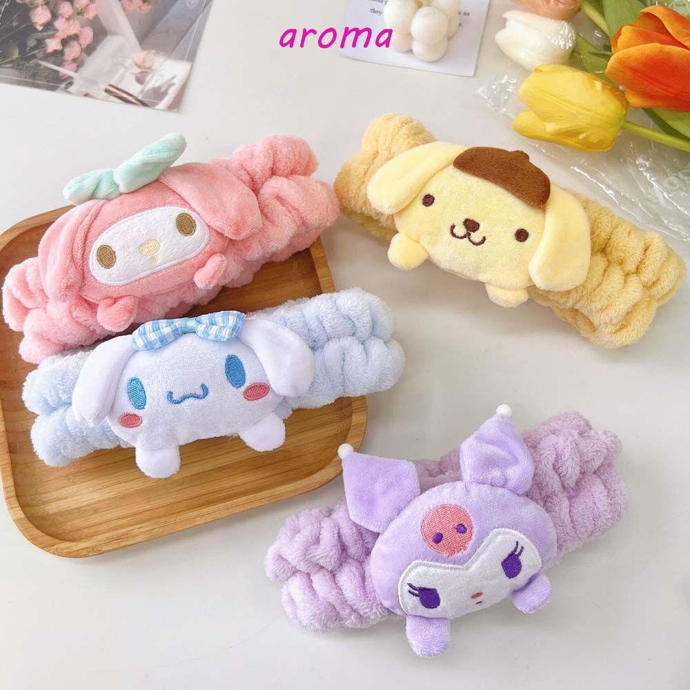 AROMA Băng Đô Vải Nhung Họa Tiết Hoạt Hình Dễ Thương Cho Nữ