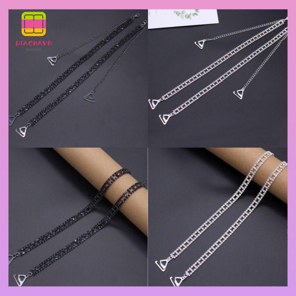 DIACHAVN 1 Cặp Dây Đeo Áo Ngực Đính Đá Pha Lê Lấp Lánh Thời Trang Cho Nữ