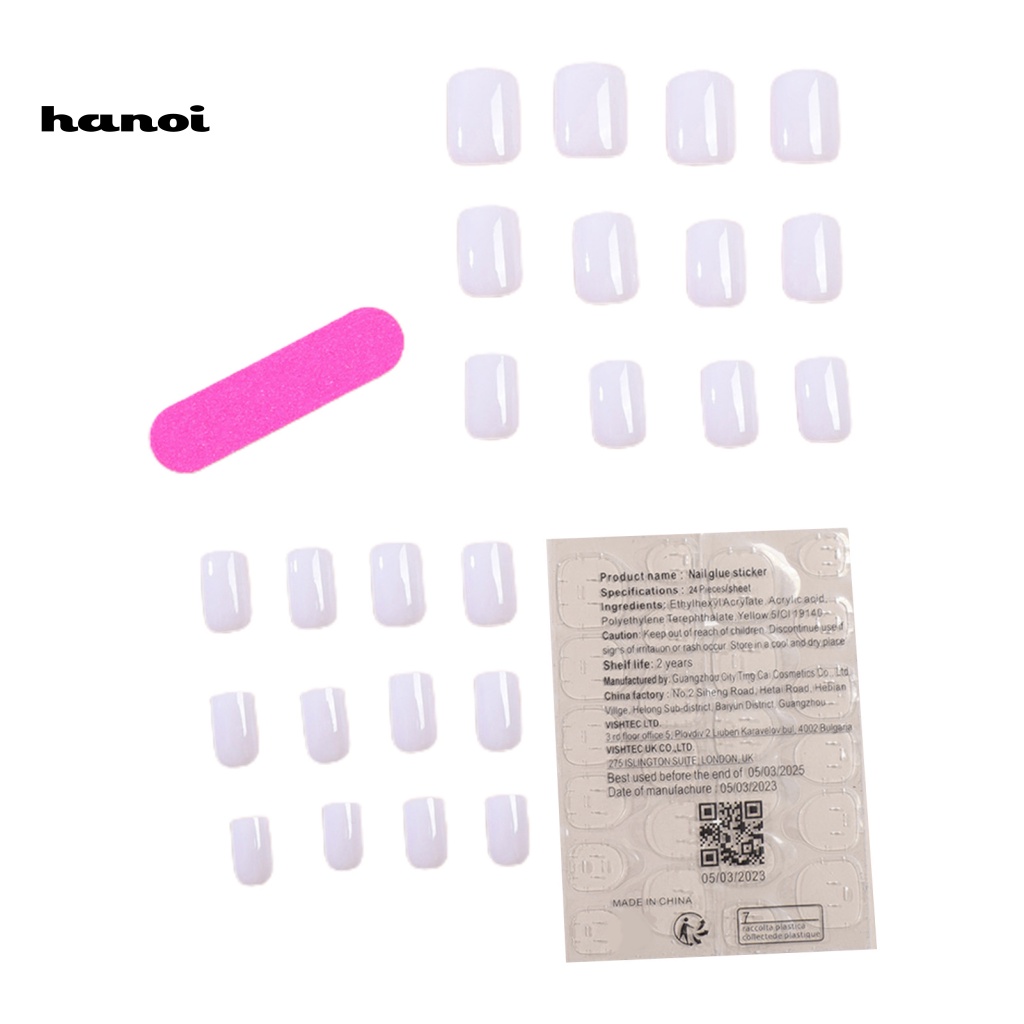 1 Bộ Móng Tay Giả Màu Trơn Chống Vỡ Có Thể Tháo Rời