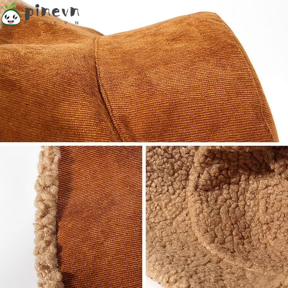 PINEVN Nón Bucket Chất Nhung Thời Trang Mùa Đông Cho Phái Nữ