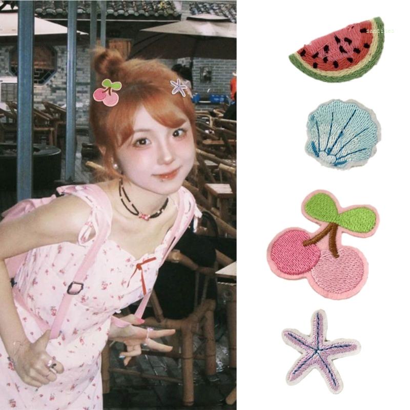 Kẹp Tóc Thêu Họa Tiết Hoạt Hình Dễ Thương Thời Trang Cho Nữ