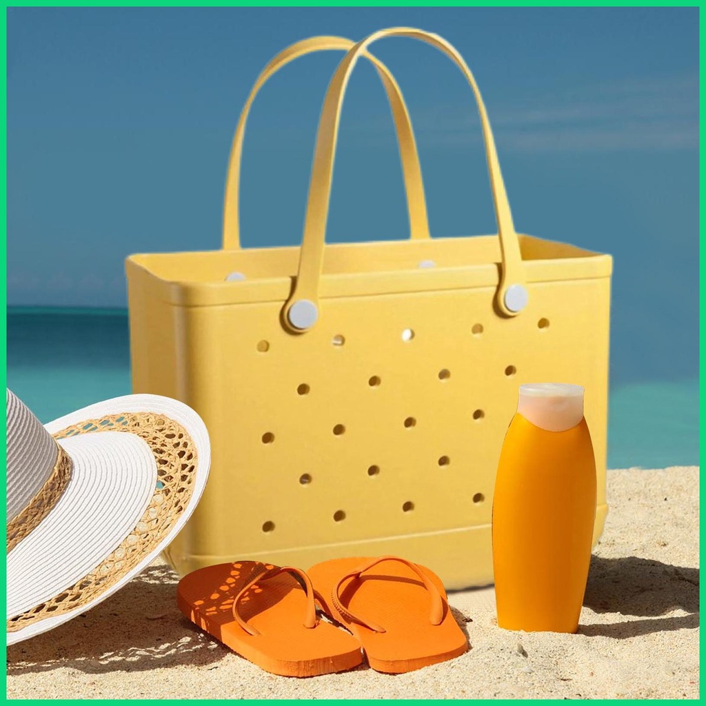 Túi Tote Cao Su Đi Biển / Tập Gym / Bơi Lội Cỡ Lớn Chống Thấm Nước Có Lỗ Thời Trang Cho Nữ