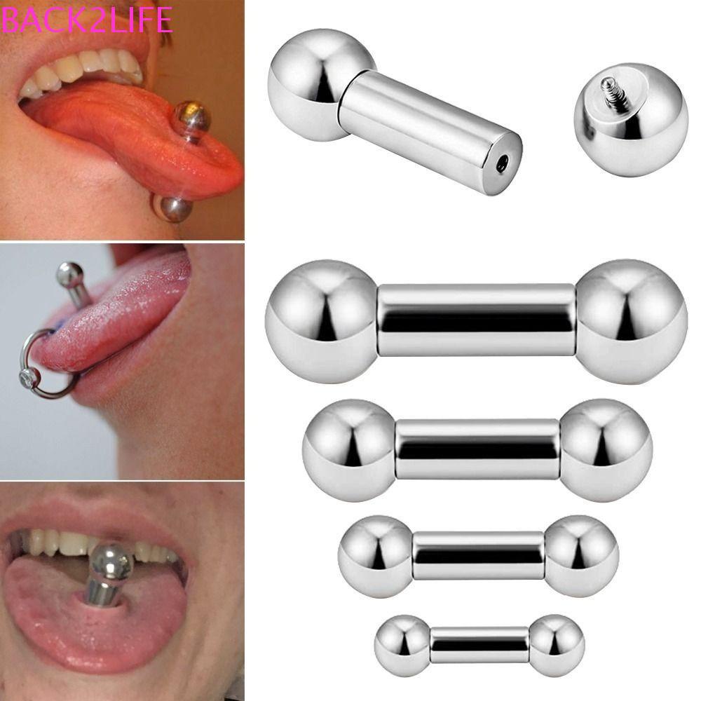 BACK2LIFE Khuyên Lưỡi Bằng Thép Không Gỉ Thời Trang Cá Tính