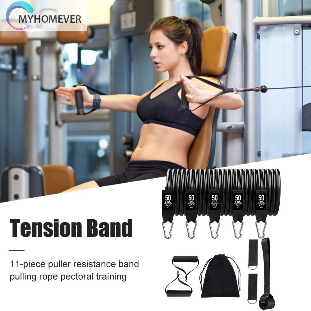 Set 11 Dây Kéo Đàn Hồi Hỗ Trợ Tập Yoga / Thể Hình